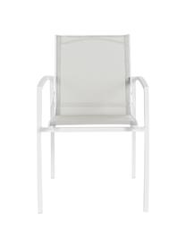 Tuinstoel Hilla, Zitvlak: kunststof, Frame: gepoedercoat aluminium, Wit, grijs, B 57 x D 61 cm