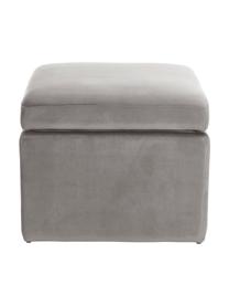 Pouf contenitore in velluto grigio Winou, Rivestimento: velluto (100% poliestere), Velluto grigio, Larg. 55 x Alt. 46 cm