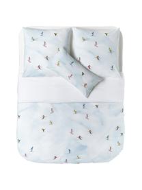 Dizajnová posteľná bielizeň z bavlneného perkálu od Kery Till Ski, Svetlomodrá, 200 x 200 cm + 2 vankúše 80 x 80 cm