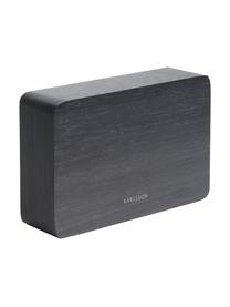 LED-Wecker Square mit USB-Anschluss, Holzfurnier, Schwarz, B 15 x H 10 cm