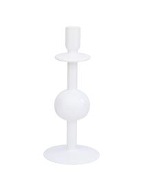 Candelabros de vidrio reciclado Bulb, 2 uds., Vidrio reciclado, Blanco brillante, Ø 13 x H 30 cm