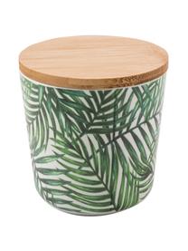 Opbergpottenset Tropical, 2-delig, Deksel: bamboehout, kunststof, Groentinten, wit, Ø 11 x H 11 cm