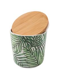 Set scatole Tropical 2 pz, Coperchio: legno di bambù, materiale, Verde, bianco, Ø 11 cm x Alt. 11 cm