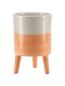 Petit cache-pot en céramique Leia, Céramique, Orange, beige, gris, Ø 10 x haut. 15 cm