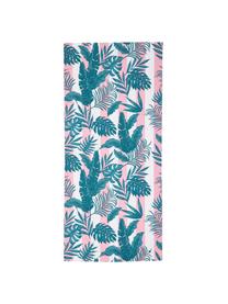 Fouta motif tropical Botanical, Rose, blanc, vert, larg. 90 x long. 200 cm