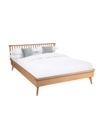 Houten bed Wild met hoofdeinde, MDF met eikenhoutfineer, Eikenhout, 160 x 200 cm