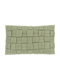 Housse de coussin tissé rectangulaire vert sauge Norman, Vert sauge, larg. 30 x long. 50 cm