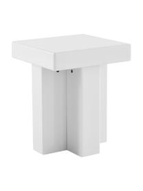 Tavolino Crozz, Pannello di fibra a media densità (MDF) laccato, Bianco, Larg. 40 x Alt. 58 cm