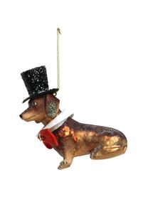Adorno navideño Dog, Vidrio, Tonos marrones, An 11 x Al 12 cm