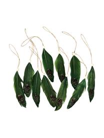 Set di piume decorative da appendere Tori 10 pz, Verde, L 12 x P 2 cm