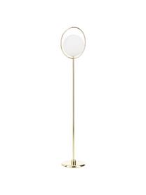 Design-Stehlampe Saint in Gold, Lampenschirm: Glas, Weiß, Messing, 30 x 140 cm