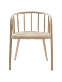 Holzstuhl Stocksund mit Wiener Geflecht, Rahmen: Eichenholz, lackiert, Sitzfläche: Rattan, Beige, B 56 x T 54 cm