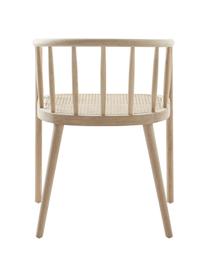 Holzstuhl Stocksund mit Wiener Geflecht, Rahmen: Eichenholz, lackiert, Sitzfläche: Rattan, Beige, B 56 x T 54 cm