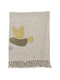 Plaid enfant Alois, 52 % coton recyclé, 32 % polyester, 10 % acrylique, 6 % rayonne, Beige, jaune, bleu, larg. 80 x long. 100 cm