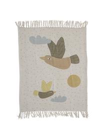 Babyplaid Alois met franjes, 52% gerecycled katoen, 32% polyester, 10% acryl, 6% rayon, Beige, geel, blauw, B 80 x L 100 cm