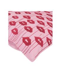 Designer Bettwäsche Kacy aus Baumwollsatin, Webart: Satin Fadendichte 210 TC,, Rosa, Rot, 135 x 200 cm + 1 Kissen 80 x 80 cm