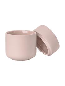 Barattolo in gres Ume, Gres rivestito con superficie soft-touch (plastica), Rosa, Ø 8 x Alt. 10 cm