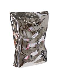 Design vaas Crisps, Keramiek, Chroomkleurig, B 22 x H 26 cm