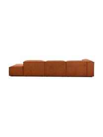 Méridienne modulable XL Lennon, Tissu terracotta, larg. 357 x prof. 119 cm, dossier à gauche