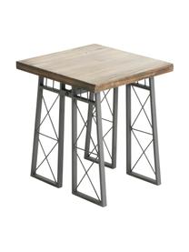 Mesa auxiliar Eiffel, Patas: metal, Tablero: madera de pino, Beige, gris, An 40 x F 40 cm