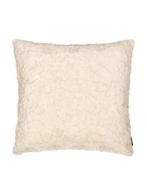 Housse de coussin 45x45 fourrure synthétique blanc crème Isis, Blanc crème