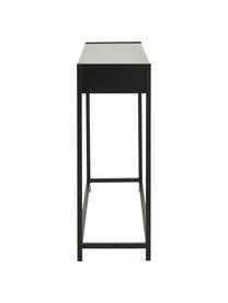 Sidetable Fushion met opbergruimte, Frame: gepoedercoat metaal, Zwart, 122 x 81 cm