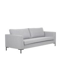 Sofa Luna (3-osobowa), Tapicerka: 100% poliester Dzięki tka, Stelaż: lite drewno bukowe, Nogi: metal galwanizowany, Jasnoszara tkanina, S 230 x G 95 cm