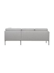 Sofa narożna Fluente, Tapicerka: 80% poliester, 20% ramia , Stelaż: lite drewno sosnowe z cer, Nogi: metal malowany proszkowo, Jasnoszara tkanina, S 221 x G 200 cm, lewostronna