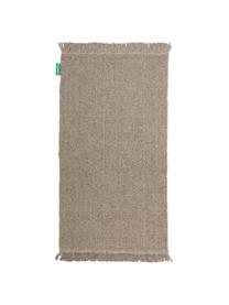 Handgewebter Wollteppich Alvin in Taupe meliert mit Fransenabschluss, Flor: 60% Wolle, 40% Viskose, Taupe, meliert, B 120 x L 170 cm (Größe S)