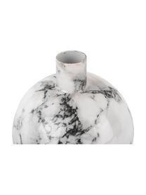 Bougeoir avec aspect marbre blanc Look, Métal, enduit, Blanc, marbré, brillant, Ø 11 x haut. 10 cm