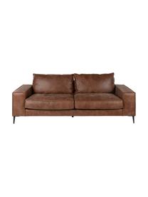 Leder-Sofa Brett (3-Sitzer) in Braun im Industrial Design, Bezug: Rindsleder, glatt, Gestell: Aluminium, lackiert, Leder Brauntöne, B 215 x T 90 cm