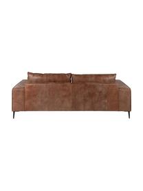 Leder-Sofa Brett (3-Sitzer) in Braun im Industrial Design, Bezug: Rindsleder, glatt, Gestell: Aluminium, lackiert, Leder Brauntöne, B 215 x T 90 cm