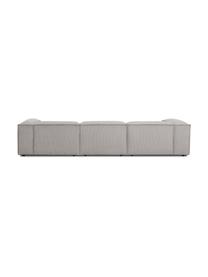 Sofa modułowa ze sztruksu Lennon (4-osobowa), Tapicerka: sztruks (92% poliester, 8, Stelaż: lite drewno, sklejka, Nogi: tworzywo sztuczne, Szary sztruks, S 327 x G 119 cm