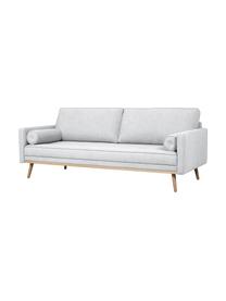 Sofa Saint (3-Sitzer) in Hellgrau mit Eichenholz-Füssen, Bezug: Polyester Der hochwertige, Gestell: Massives Kiefernholz, Spa, Webstoff Hellgrau, B 210 x T 93 cm