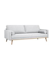 Sofa Saint (3-Sitzer) in Hellgrau mit Eichenholz-Füssen, Bezug: Polyester Der hochwertige, Gestell: Massives Kiefernholz, Spa, Webstoff Hellgrau, B 210 x T 93 cm