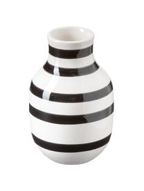 Kleine handgefertigte Design-Vase Omaggio, Keramik, Schwarz, Weiß, Ø 8 x H 13 cm