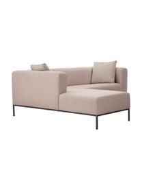 Ecksofa Carrie in Altrosa mit Metall-Füßen, Bezug: Polyester 50.000 Scheuert, Gestell: Spanholz, Hartfaserplatte, Füße: Metall, lackiert, Webstoff Altrosa, B 222 x T 180 cm