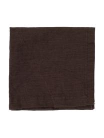 Serviette en lin Basic, 2 pièces, Brun foncé