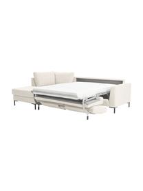 Sofá rinconera cama Luna (3 plazas), con colchón, Tapizado: 100% poliéster con certif, Estructura: madera maciza de haya, ma, Patas: metal galvanizado, Tejido blanco crema, An 270 x F 184 cm, chaise longue izquierda