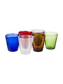 Vasos de colores de vidrio soplado artesanalmente Cancún, 6 uds., Vidrio soplado, Multicolor, Ø 9 x Al 10 cm