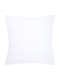 Taies d'oreiller en percale de coton avec motif de feuilles Francine, 2 pièces, 65 x 65 cm, Blanc, bleu, larg. 65 x long. 65 cm