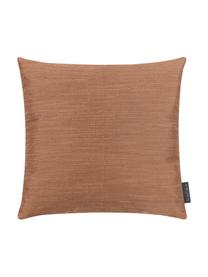 Housse de coussin brun aspect soie Malu, Brun