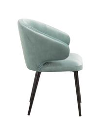 Chaise velours moderne Celia, Velours vert sauge