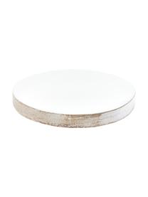 Posavasos de madera de mango Lugo, 4 uds., Madera de mango recubierta, Blanco, madera, Ø 10 x Al 2 cm