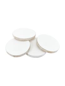 Posavasos de madera de mango Lugo, 4 uds., Madera de mango recubierta, Blanco, madera, Ø 10 x Al 2 cm