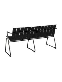 Handgefertigte Garten-Sitzbank Ocean, Gestell: Recycelter Stahl, beschic, Schwarz, B 157 x T 58 cm