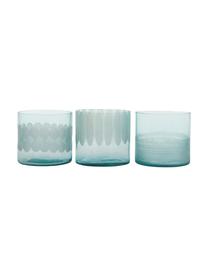 Set de portavelas Cosmopol, 3 uds., Vidrio, Azul, Ø 8 x Al 8 cm