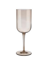 Copas de vino Fuum, 4 uds., Vidrio, Beige transparente, Ø 8 x Al 22 cm, 400 ml