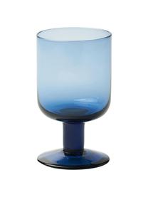 Mundgeblasene Weingläser Bloom in Blau, 6 Stück , Glas, mundgeblasen, Blau, Ø 7 x H 12 cm, 220 ml