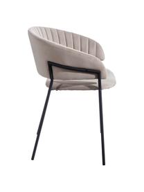 Krzesło tapicerowane z aksamitu Room, Tapicerka: 100% aksamit poliestrowy, Stelaż: metal powlekany, Szary, S 53 x G 58 cm